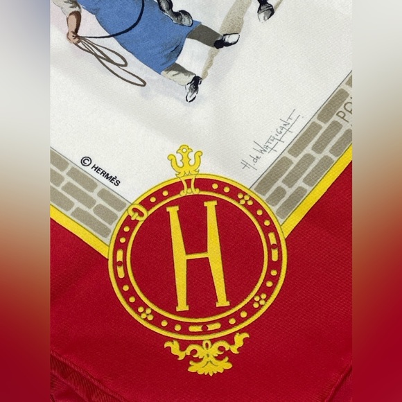 Hermes Vintage Scarf Carre 90” LES HARAS Nationaux” Red - Picture 16 of 16